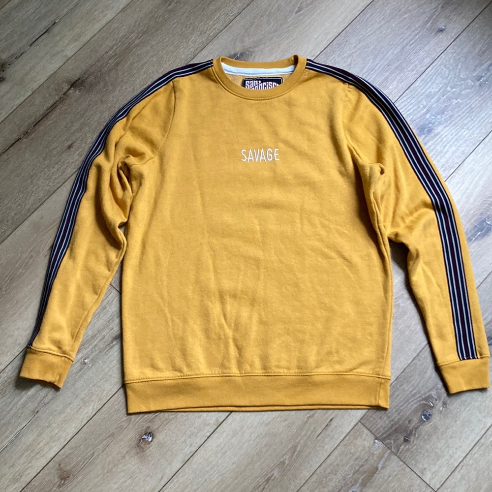 San Francisco Work Shirts Pullover Mustard Yellow Men’s Savage Sweatshir…
